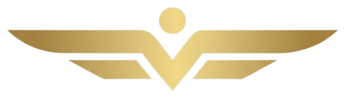 WingsAbove gold wing mark on transparent background